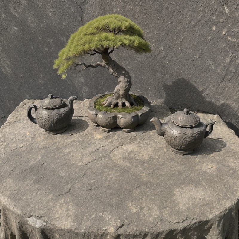 texture bonsai, teaset sandstone old natural treebark asphalt, still life <lora:entropy-alpha:0.35>